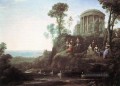 Apollo und die Musen auf dem Berg Helion Parnassus Landschaft Claude Lorrain Strom